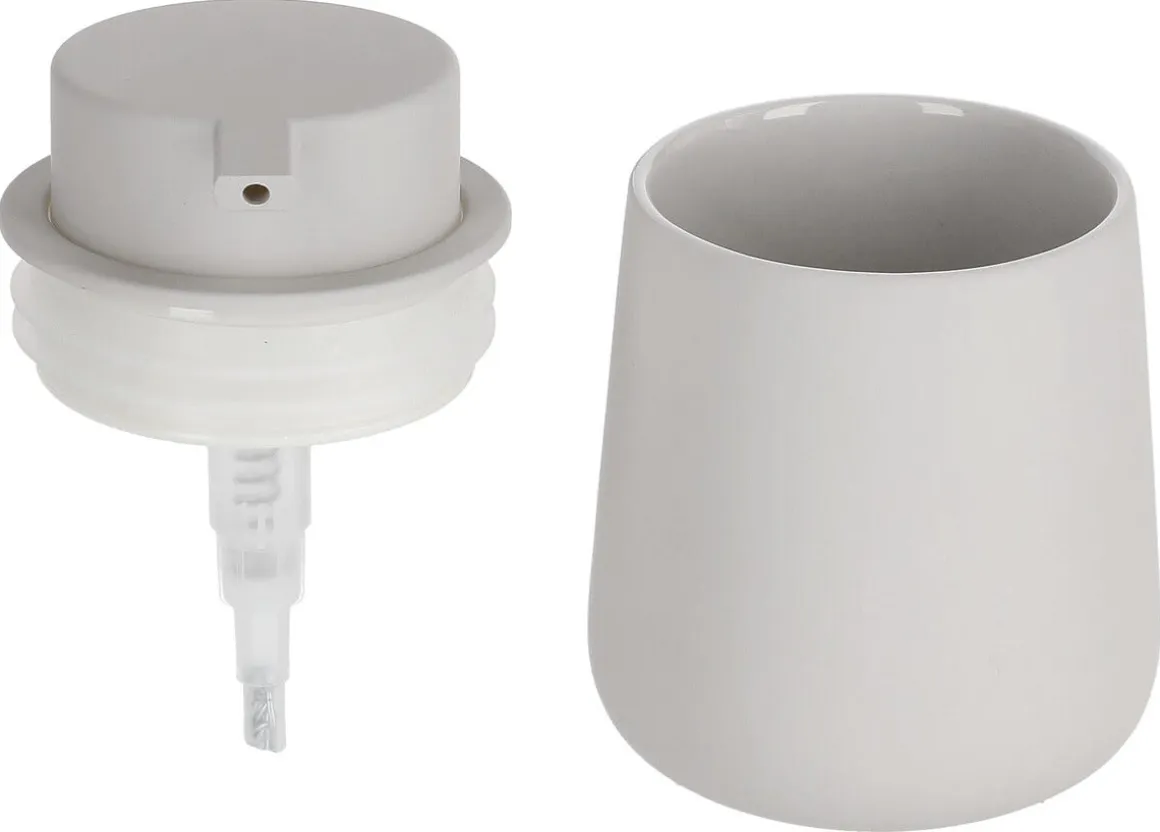 Tvålpump i stengods, beige
