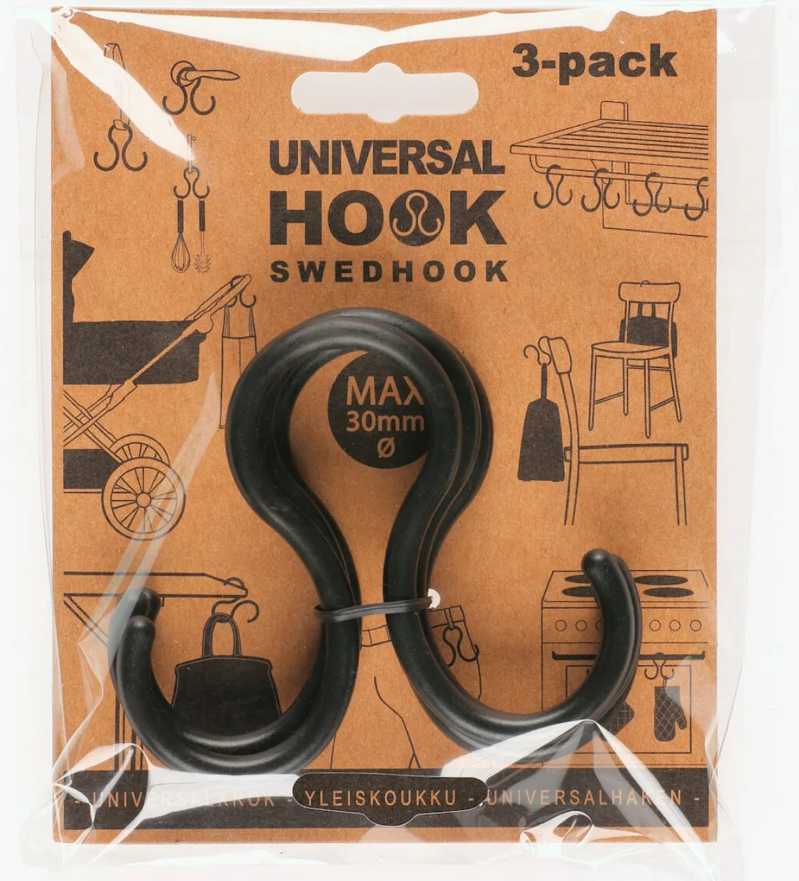 Universalkrok SwedHook, 3-pack