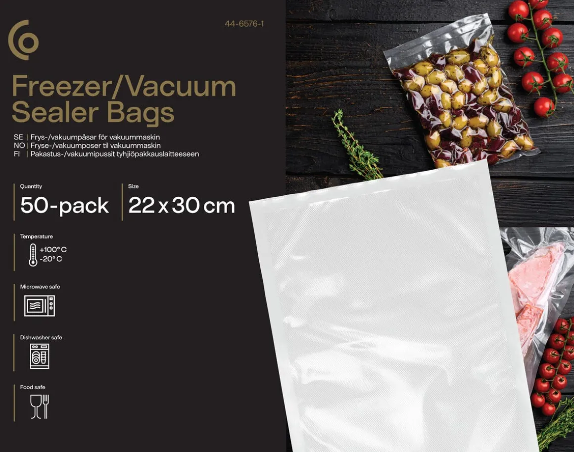 Vakuumpåsar mat mellanstora 22x30 cm 50-pack
