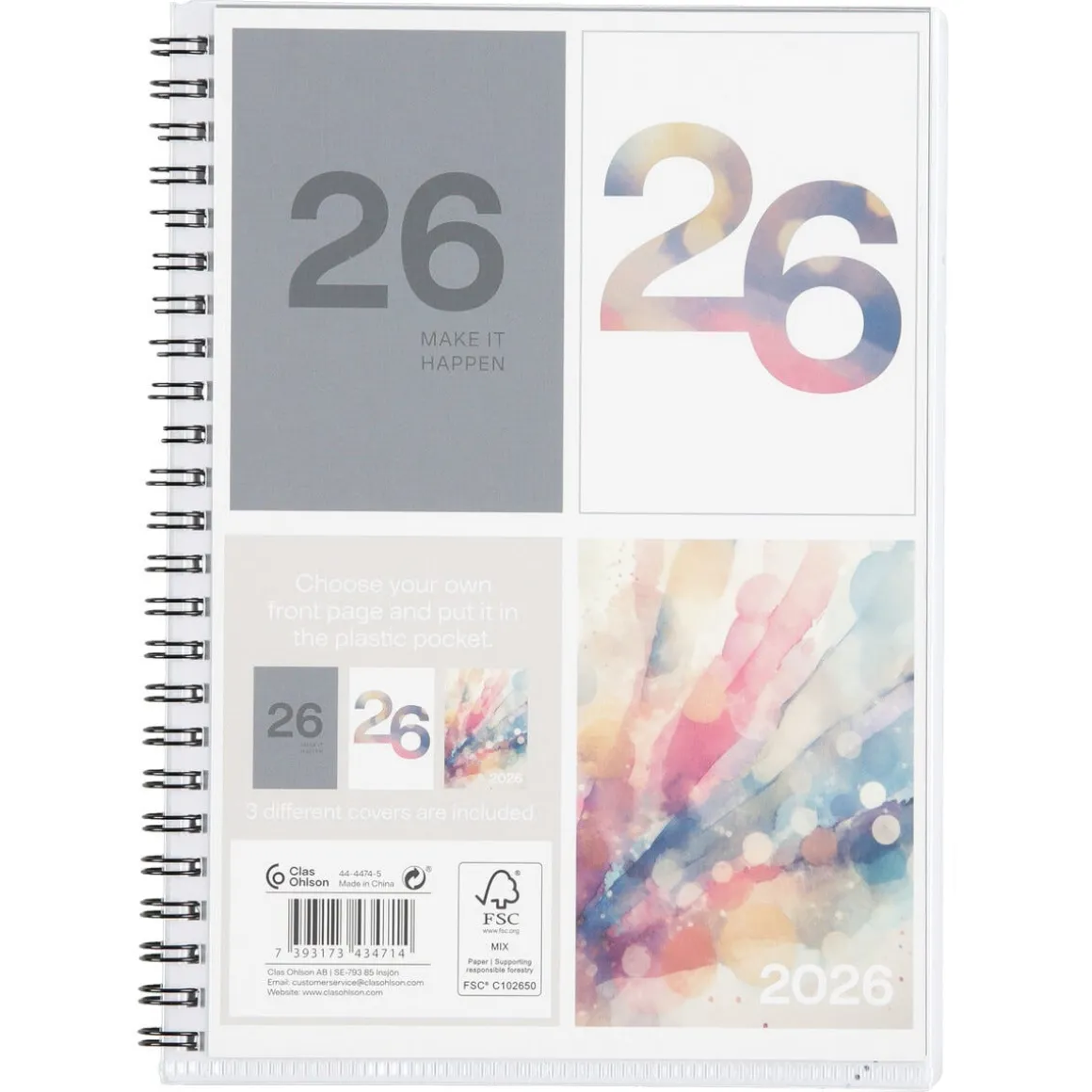 Veckokalender 2026 A5, spiralbunden