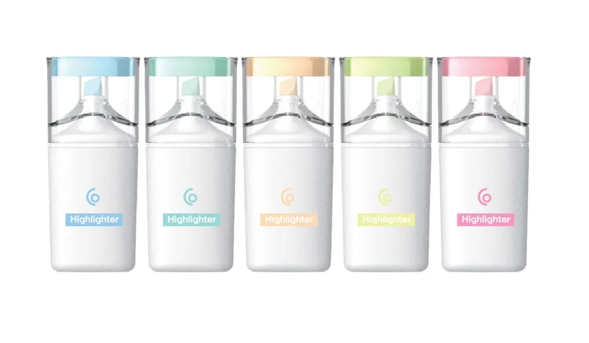 Överstrykningspennor pastell 5-pack