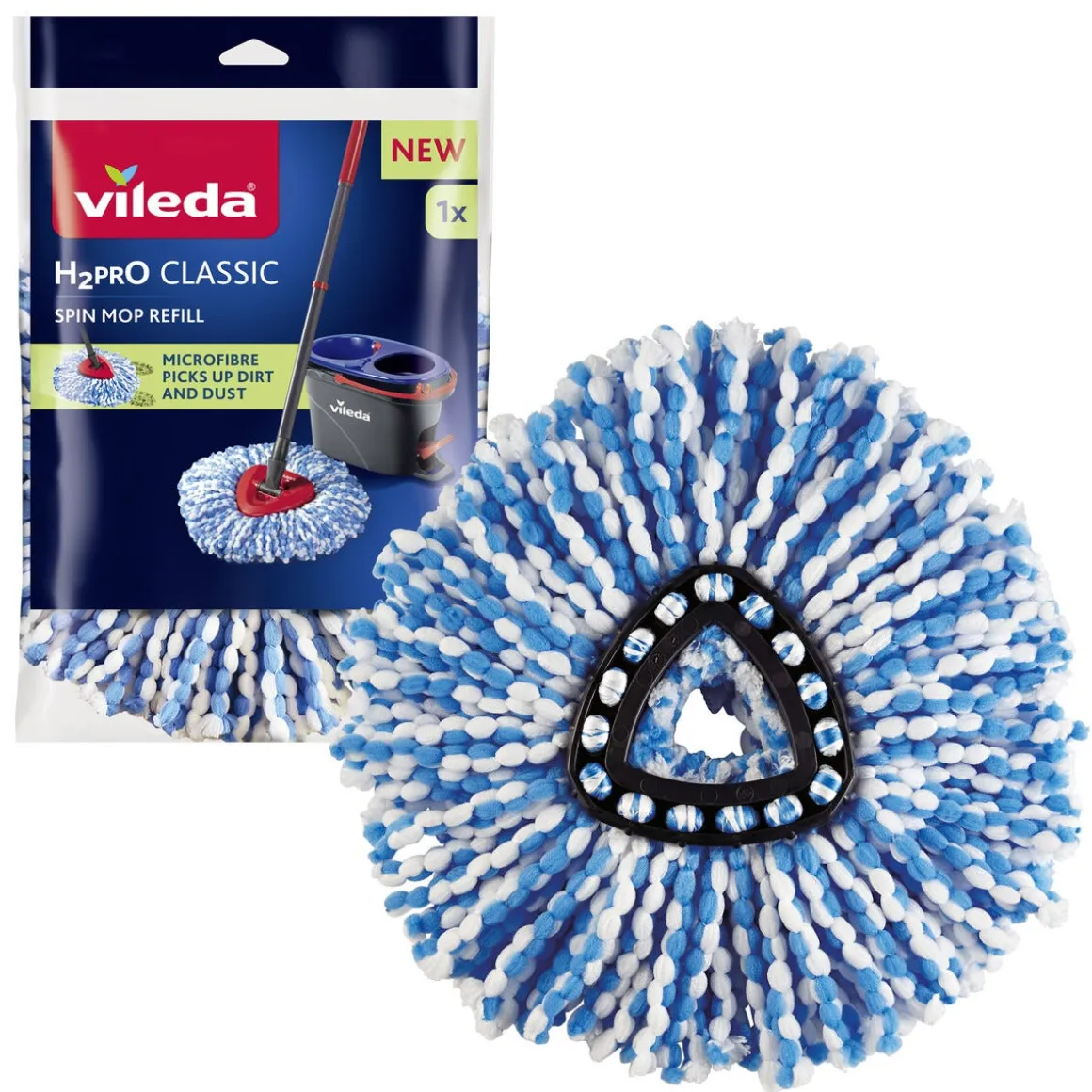 Vileda H2Pro Classic mopphuvud refill, microfiber
