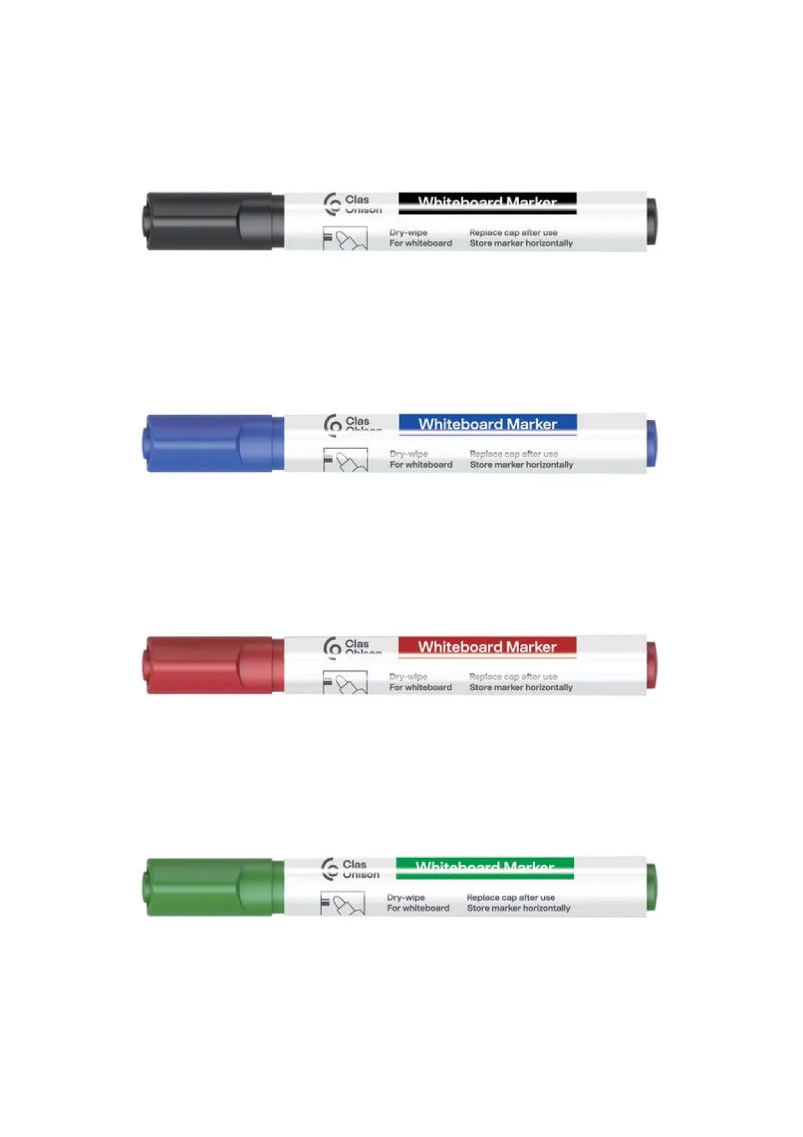 Whiteboardpennor rund spets, 4-pack