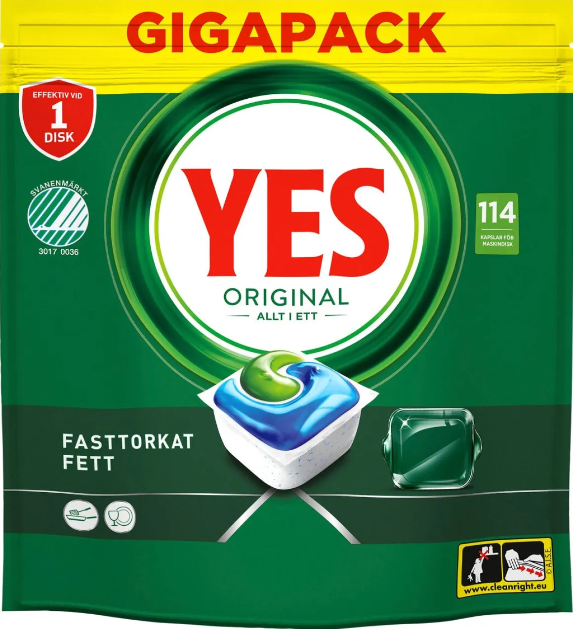 Yes Original All In One maskindisk regular, 114-pack