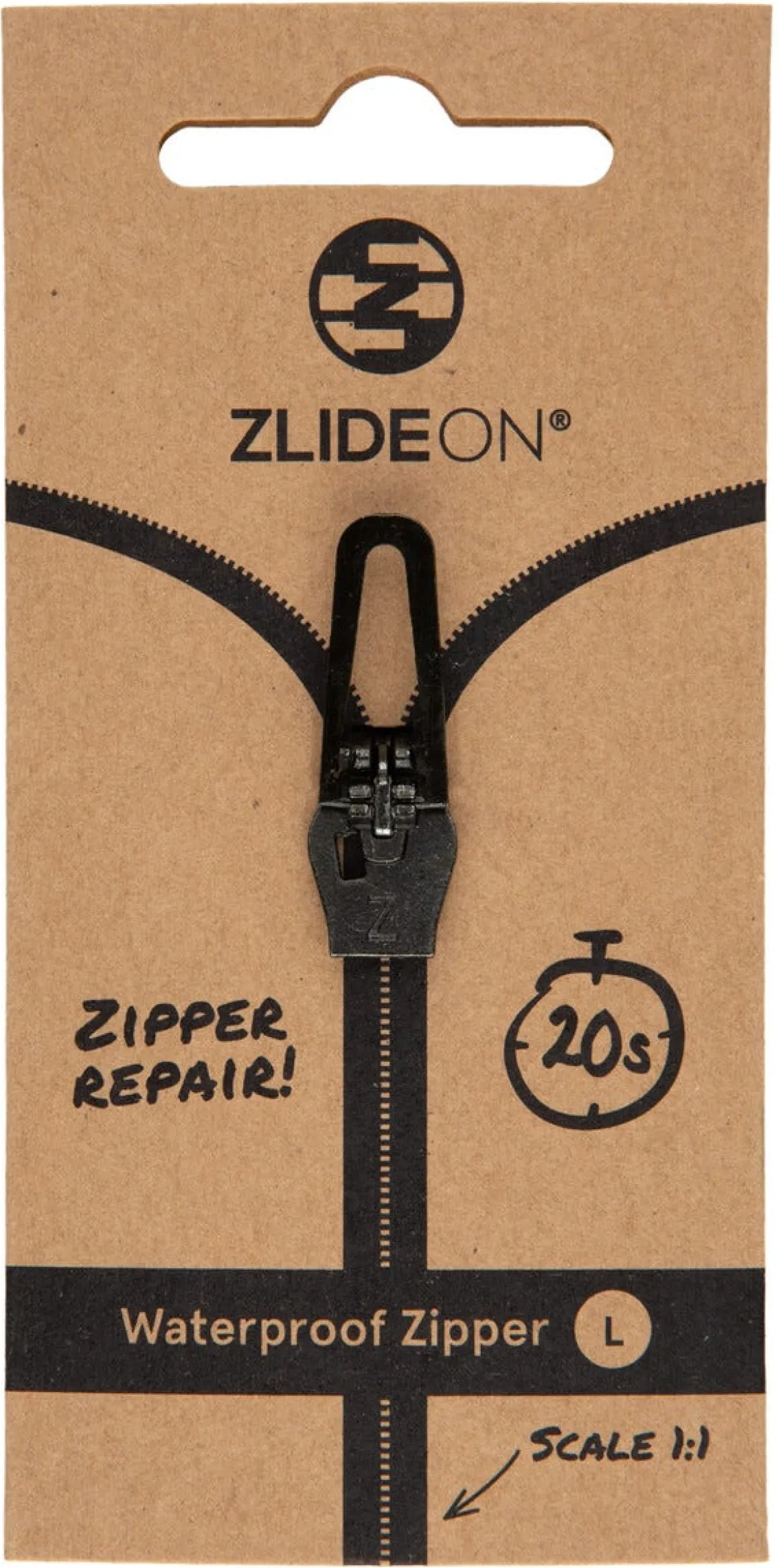 Zlideon Zipper Waterproof för vattentäta dragkedjor L, 1-pack
